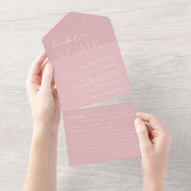 Minimal Boho, Modern, Dusty Rose,  All In One