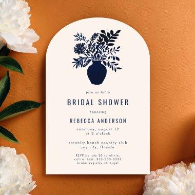 Minimal Botanical Boho Blue  Arch