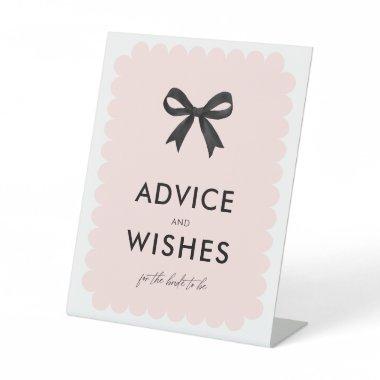 Minimal Bow Pink Advice and Wishes Pedestal Sign
