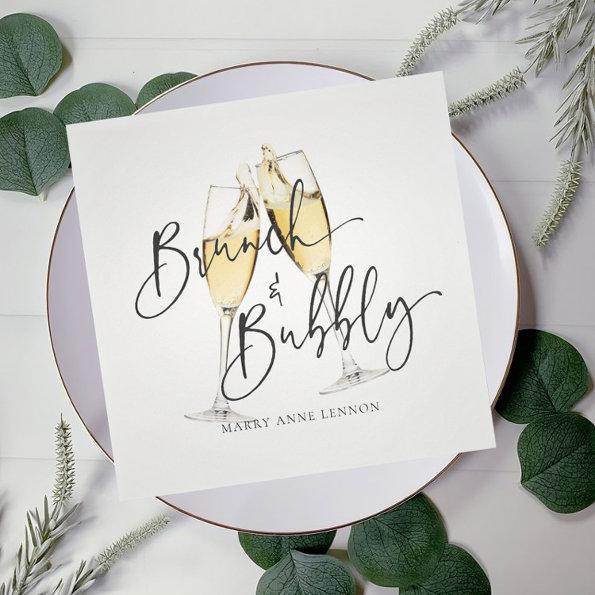 Minimal Bridal Brunch and Bubbly Napkins
