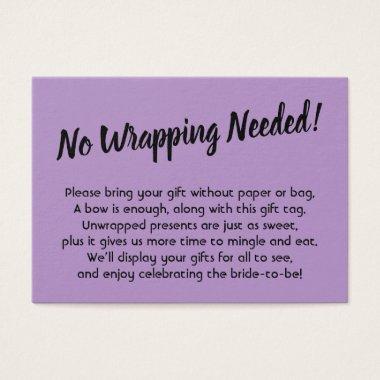 Minimal Bridal No Wrap Shower Purple Gift Invitations