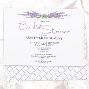 Minimal Bridal Shower Herb Lavender Flower Bundles Invitations