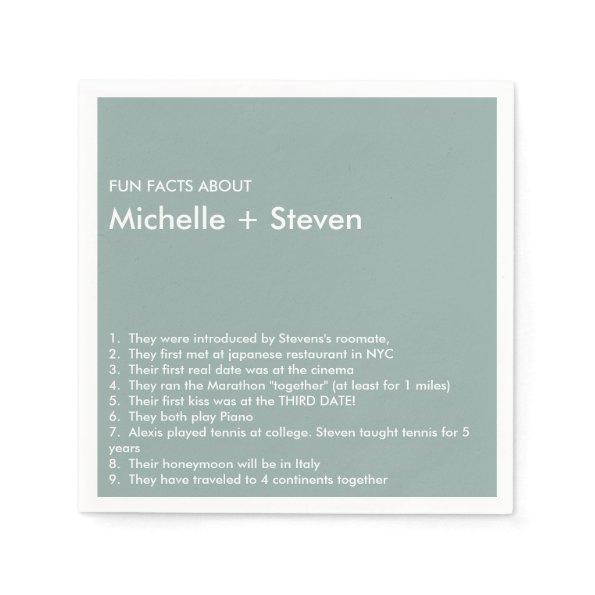 Minimal Chic Dusty Blue | FUN FACT WEDDING Napkins