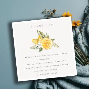 Minimal Citrus Lemon Botanical Boho Bridal Shower Thank You Invitations