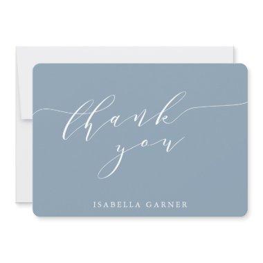 Minimal Classic Dusty Blue  Custom Thank You