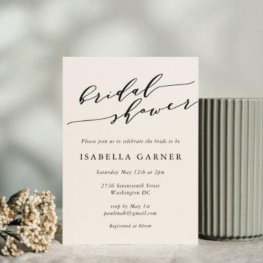 Minimal Classic Ivory Cream Script
