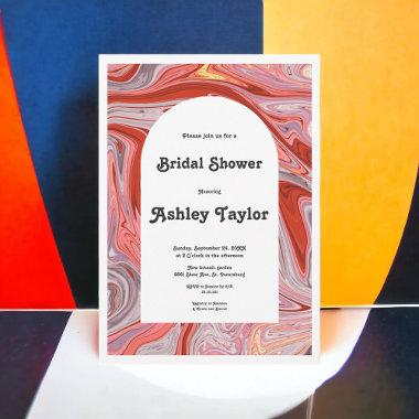 Minimal Colorful Artistic Abstract Bridal Shower Invitations
