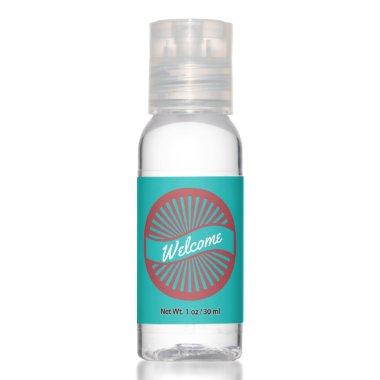 Minimal Coral and Turquoise Welcome Sunray Banner Hand Sanitizer