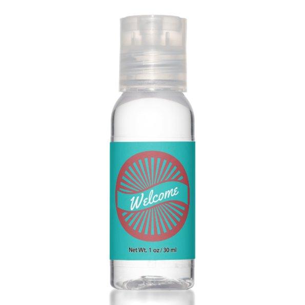 Minimal Coral and Turquoise Welcome Sunray Banner Hand Sanitizer