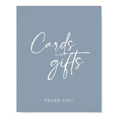 Minimal Dusty Blue Modern Script  and Gifts Poster