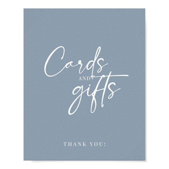 Minimal Dusty Blue Modern Script  and Gifts Poster