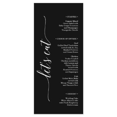 Minimal Elegance Wedding  Menu