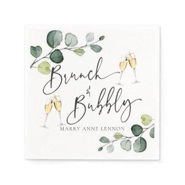 Minimal Eucalyptus Brunch and Bubbly Napkins