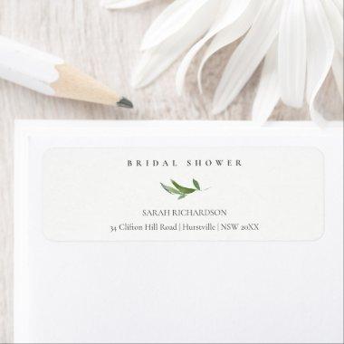 Minimal Foliage Greenery Address Bridal Shower Label