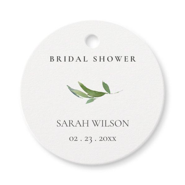 Minimal Foliage Greenery Leafy Bridal Shower Favor Tags
