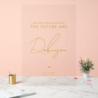 Minimal FUTURE MRS  Welcome Gold Acrylic Sign