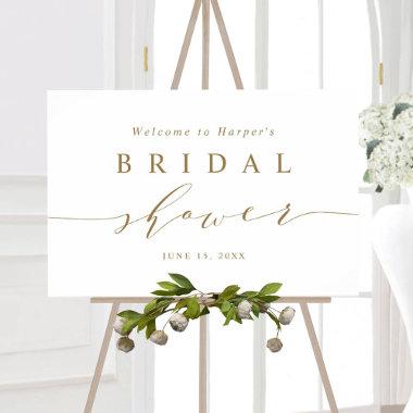 Minimal Gold Script Bridal Shower Welcome Foam Board