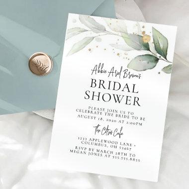 Minimal Greenery Bridal Shower Invitations
