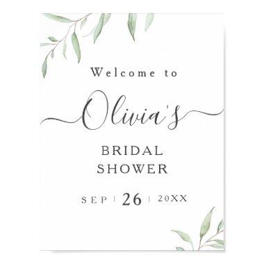 Minimal greenery bridal shower welcome sign