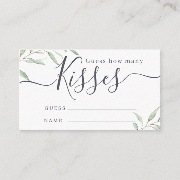 Minimal greenery guess how many kisses game enclos enclosure Invitations