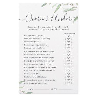 Minimal greenery Over or Under  game