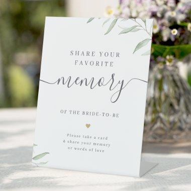 Minimal greenery share a memory  pedestal sign