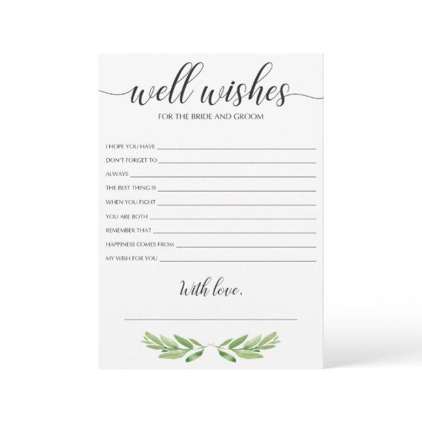 Minimal Greenery Wedding Well Wishes and Advice