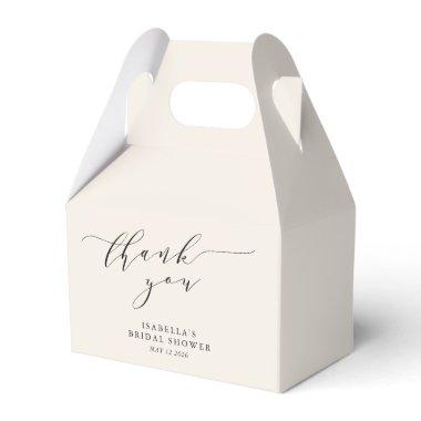 Minimal Ivory Cream  Thank You Favor Boxes
