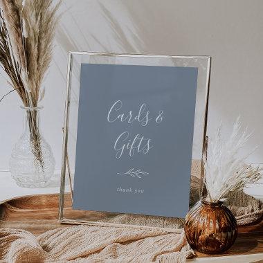 Minimal Leaf | Blue and White  and Gifts Poster