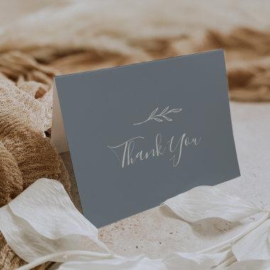 Minimal Leaf | Blue and White Thank You Invitations