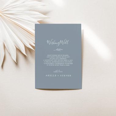 Minimal Leaf | Blue and White Wedding Wishing Well Enclosure Invitations