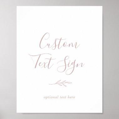 Minimal Leaf | Blush Pink Custom Text Sign