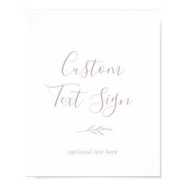 Minimal Leaf | Blush Pink Custom Text Sign