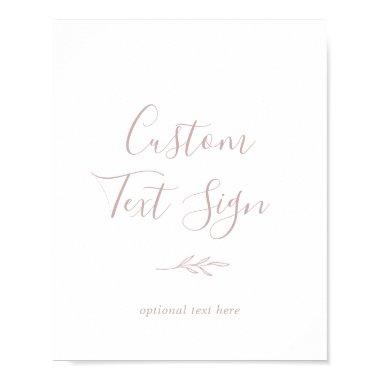 Minimal Leaf | Blush Pink Custom Text Sign