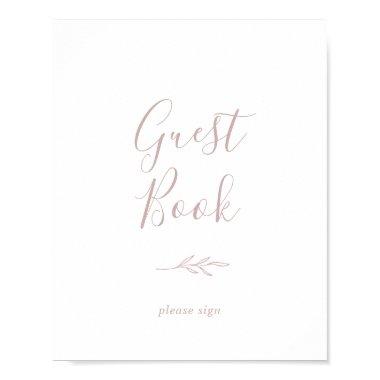 Minimal Leaf | Blush Pink Guest Book Sign