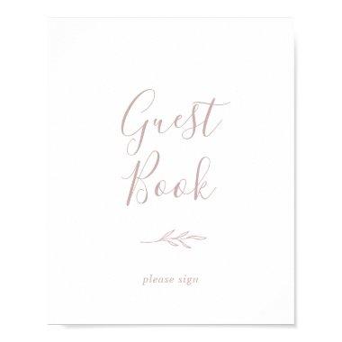 Minimal Leaf | Blush Pink Guest Book Sign