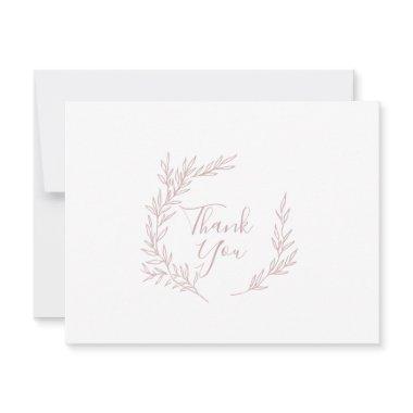 Minimal Leaf | Blush Pink Thank You Invitations