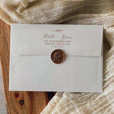 Minimal Leaf | Boho Cream Wedding Invitations Envelope