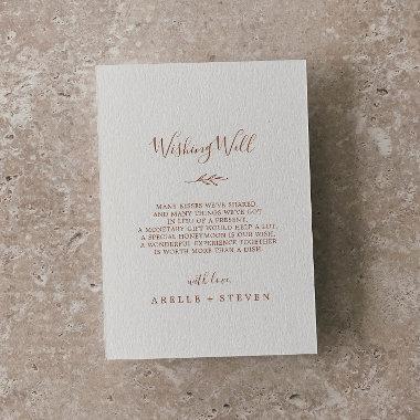 Minimal Leaf | Boho Cream Wedding Wishing Well Enclosure Invitations