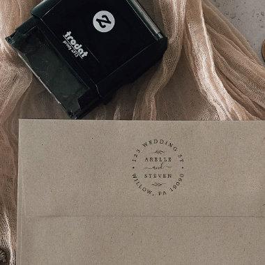 Minimal Leaf Circular Address Self-inking Stamp