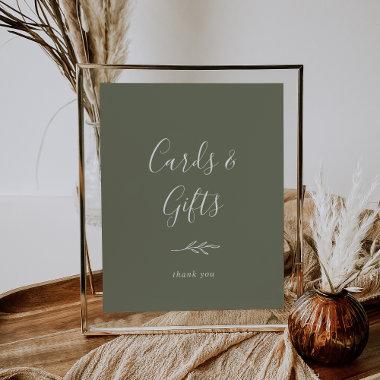 Minimal Leaf | Dark Green Invitations and Gifts Poster