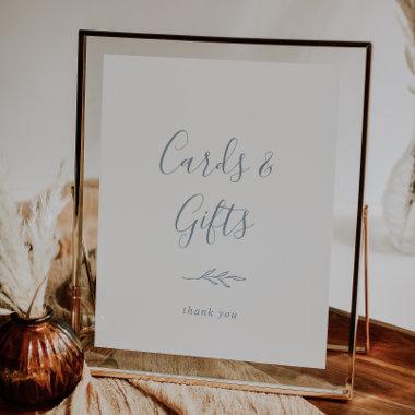 Minimal Leaf | Dusty Blue Invitations and Gifts Sign