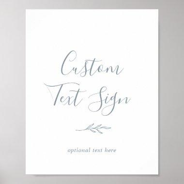 Minimal Leaf | Dusty Blue Custom Text Sign