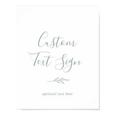 Minimal Leaf | Dusty Blue Custom Text Sign