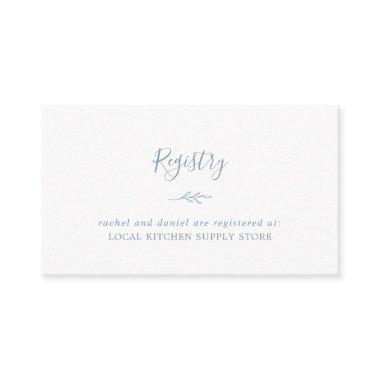 Minimal Leaf | Dusty Blue Gift Registry Enclosure Invitations