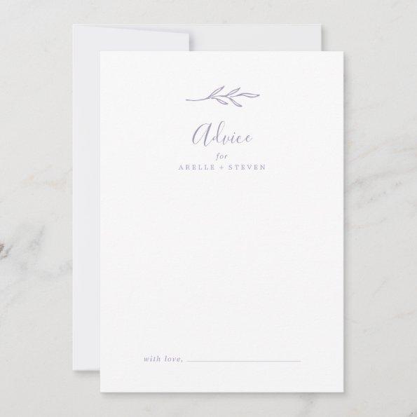 Minimal Leaf | Dusty Purple Wedding Advice Card