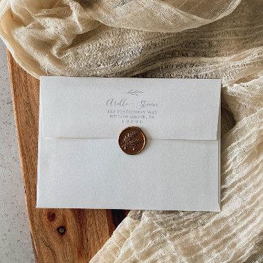 Minimal Leaf | Dusty Purple Wedding Invitations Envelope