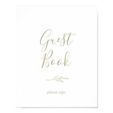 Minimal Leaf | Gold Guest Book Sign