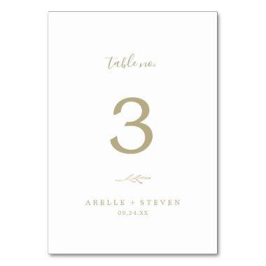 Minimal Leaf | Gold Table Number