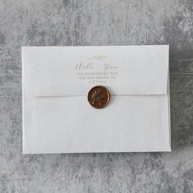 Minimal Leaf | Gold Wedding Invitations Envelope